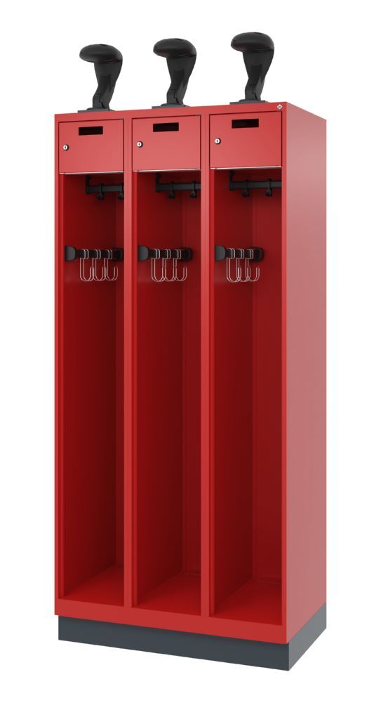 C+P Stahl Feuerwehrspind Evolo Praktus feuerrot 900 x 500 x 1850 mm Produktbild C+P Stahl Feuerwehrspind Evolo Praktus feuerrot 900 x 500 x 1850 mm
