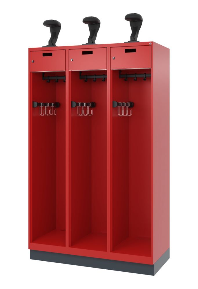 C+P Feuerwehrspind Praktus je Abteil 1 Helmhalter feuerrot 1200 x 500 x 1850 mm Produktbild C+P Feuerwehrspind Praktus je Abteil 1 Helmhalter feuerrot 1200 x 500 x 1850 mm