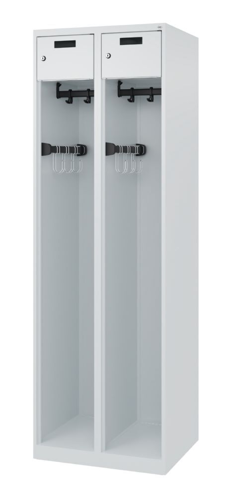 C+P Feuerwehrspind Praktus 3 Schiebehaken lichtgrau 600 x 500 x 1850 mm Produktbild C+P Feuerwehrspind Praktus 3 Schiebehaken lichtgrau 600 x 500 x 1850 mm