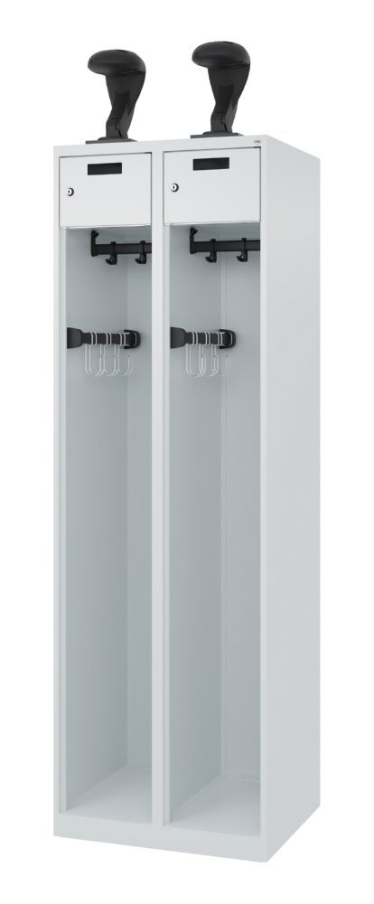 C+P Doppelter Feuerwehrspind Praktus lichtgrau 600 x 500 x 1850 mm Produktbild C+P Doppelter Feuerwehrspind Praktus lichtgrau 600 x 500 x 1850 mm