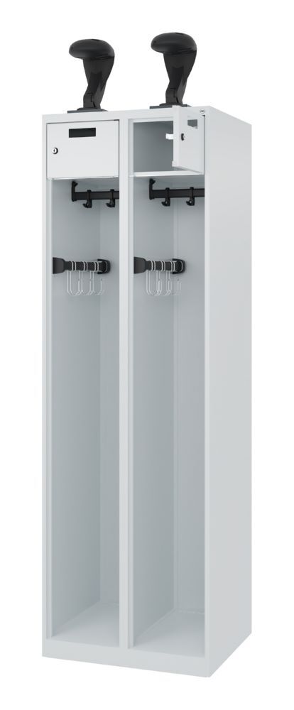 C+P Doppelter Feuerwehrspind Praktus lichtgrau 600 x 500 x 1850 mm Produktbild C+P Doppelter Feuerwehrspind Praktus lichtgrau 600 x 500 x 1850 mm bild 2