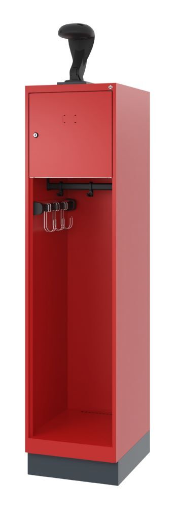 C+P Feuerwehrspind Evolo Youngster mit Helmhalter feuerrot 400 x 500 x 1530 mm Produktbild C+P Feuerwehrspind Evolo Youngster mit Helmhalter feuerrot 400 x 500 x 1530 mm