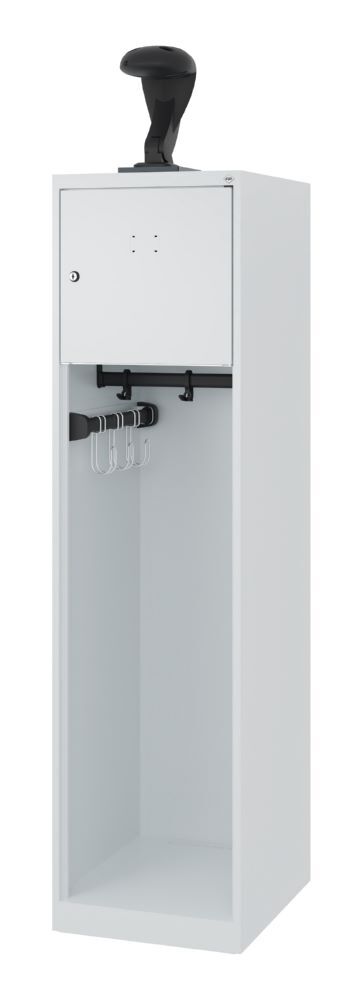 C+P Feuerwehrspind mit Multifunktionsleiste Evolo lichtgrau 400 x 500 x 1530 mm Produktbild C+P Feuerwehrspind mit Multifunktionsleiste Evolo lichtgrau 400 x 500 x 1530 mm
