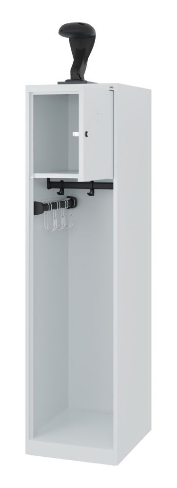 C+P Feuerwehrspind mit Multifunktionsleiste Evolo lichtgrau 400 x 500 x 1530 mm Produktbild C+P Feuerwehrspind mit Multifunktionsleiste Evolo lichtgrau 400 x 500 x 1530 mm bild 2
