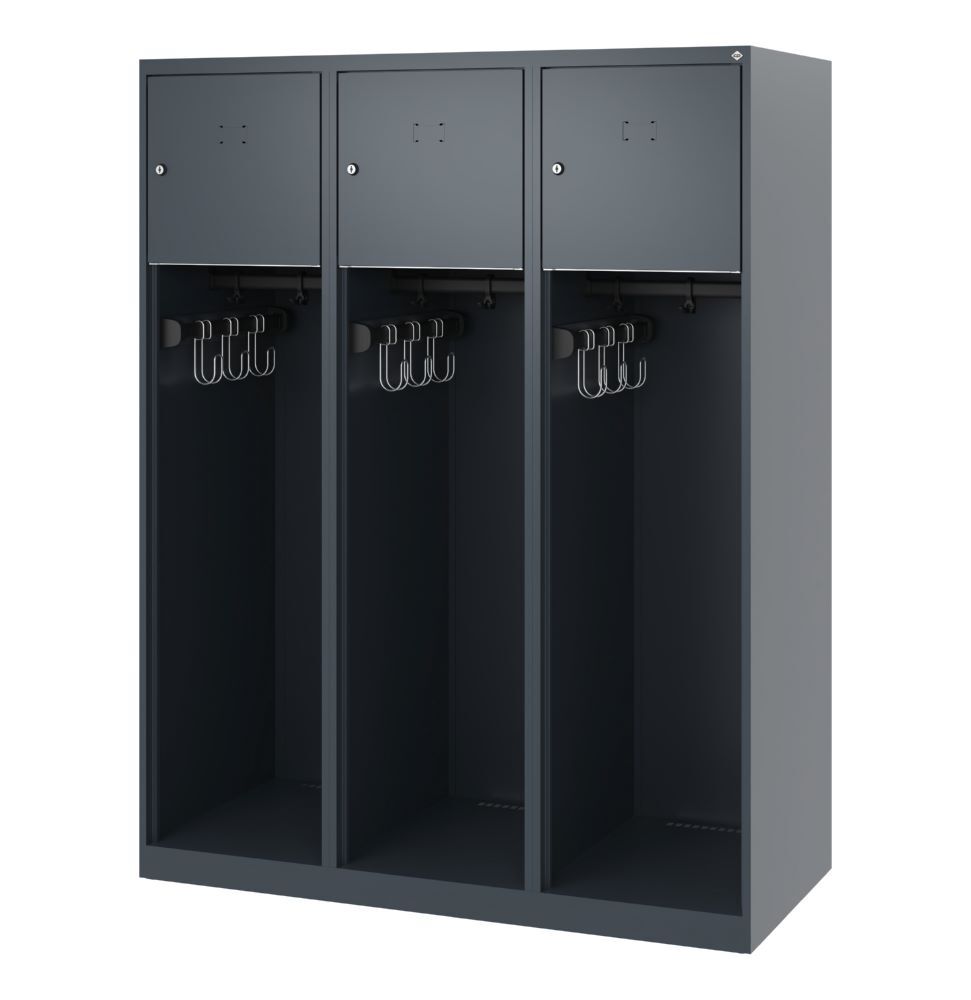 C+P Feuerwehrspind Youngster 3 Abteile in anthrazit 1200 x 500 x 1530 mm Produktbild C+P Feuerwehrspind Youngster 3 Abteile in anthrazit 1200 x 500 x 1530 mm bild 1