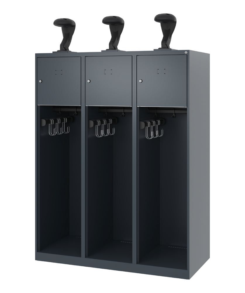 C+P Feuerwehrspind Youngster 3 Wertfächer anthrazit 1200 x 500 x 1530 mm Produktbild C+P Feuerwehrspind Youngster 3 Wertfächer anthrazit 1200 x 500 x 1530 mm