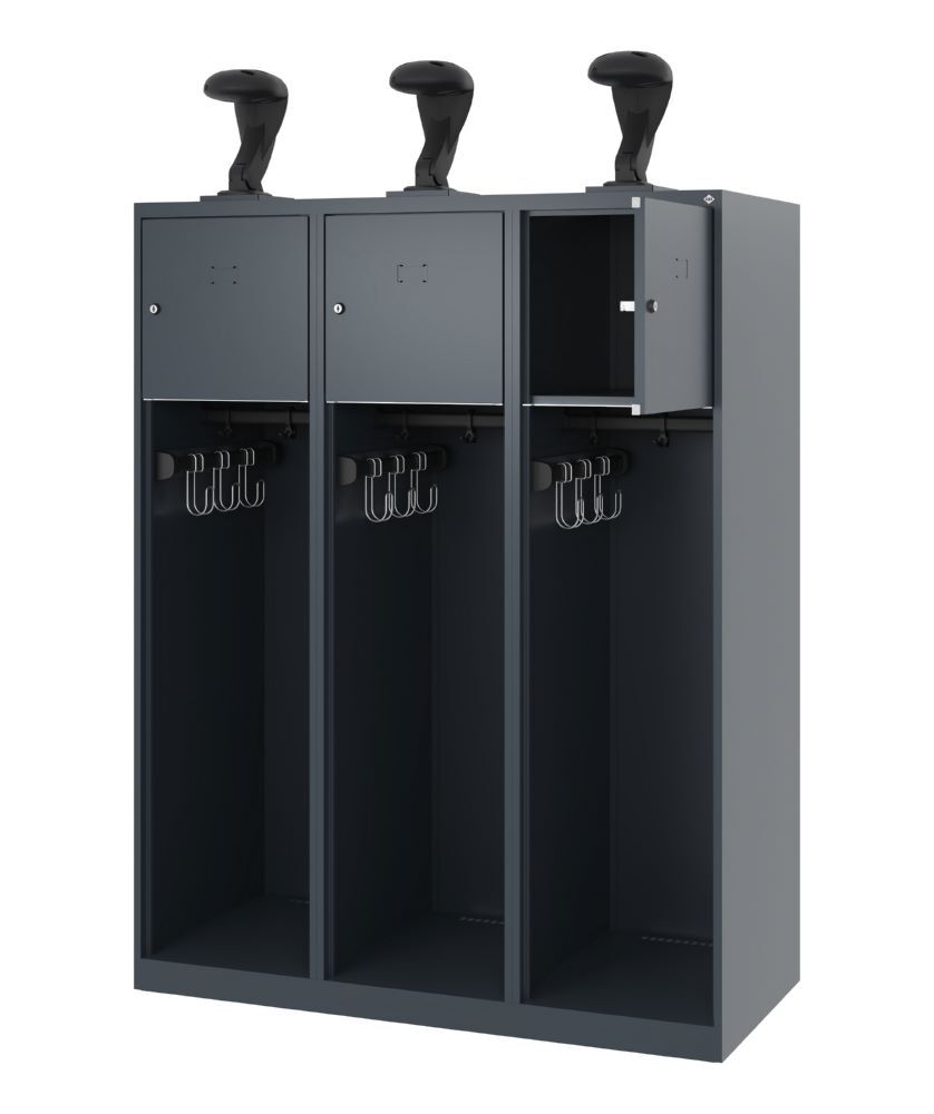 C+P Feuerwehrspind Youngster 3 Wertfächer anthrazit 1200 x 500 x 1530 mm Produktbild C+P Feuerwehrspind Youngster 3 Wertfächer anthrazit 1200 x 500 x 1530 mm bild 2