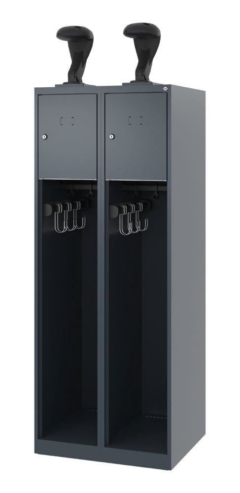 C+P Feuerwehrspind Youngster 2 Stahlabteile anthrazit 600 x 500 x 1530 mm Produktbild C+P Feuerwehrspind Youngster 2 Stahlabteile anthrazit 600 x 500 x 1530 mm