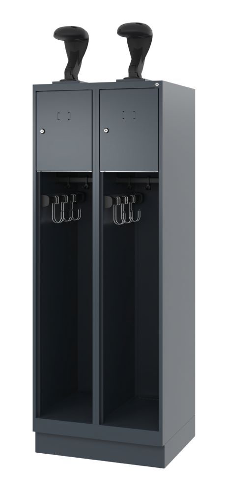 C+P Feuerwehrspind Evolo Youngster 2 Abteile anthrazit 600 x 500 x 1530 mm Produktbild C+P Feuerwehrspind Evolo Youngster 2 Abteile anthrazit 600 x 500 x 1530 mm