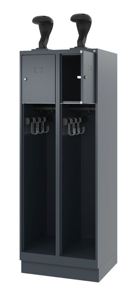 C+P Feuerwehrspind Evolo Youngster 2 Abteile anthrazit 600 x 500 x 1530 mm Produktbild C+P Feuerwehrspind Evolo Youngster 2 Abteile anthrazit 600 x 500 x 1530 mm bild 2