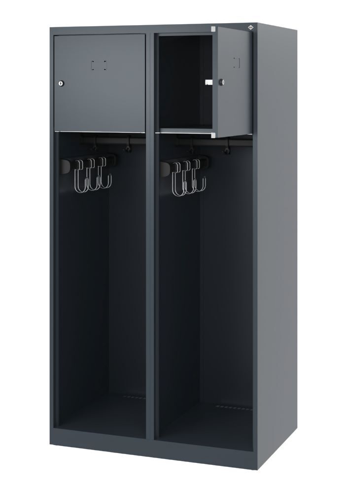C+P Feuerwehrspind Youngster mit Ablageböden anthrazit 800 x 500 x 1530 mm Produktbild C+P Feuerwehrspind Youngster mit Ablageböden anthrazit 800 x 500 x 1530 mm bild 2