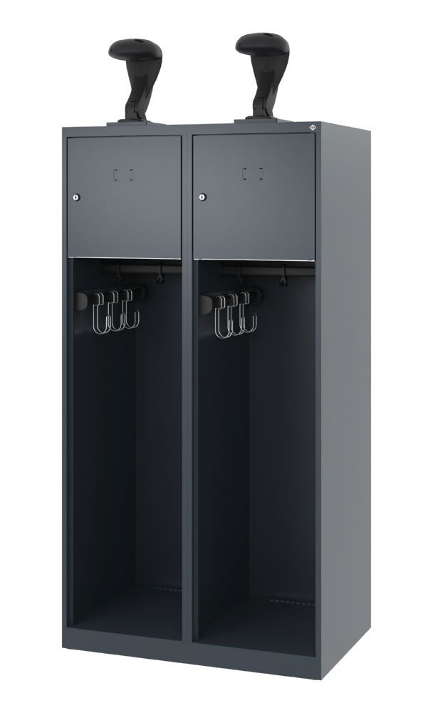 C+P Feuerwehrspind Youngster 2 Abteile je 400 mm anthrazit 800 x 500 x 1530 mm Produktbild C+P Feuerwehrspind Youngster 2 Abteile je 400 mm anthrazit 800 x 500 x 1530 mm