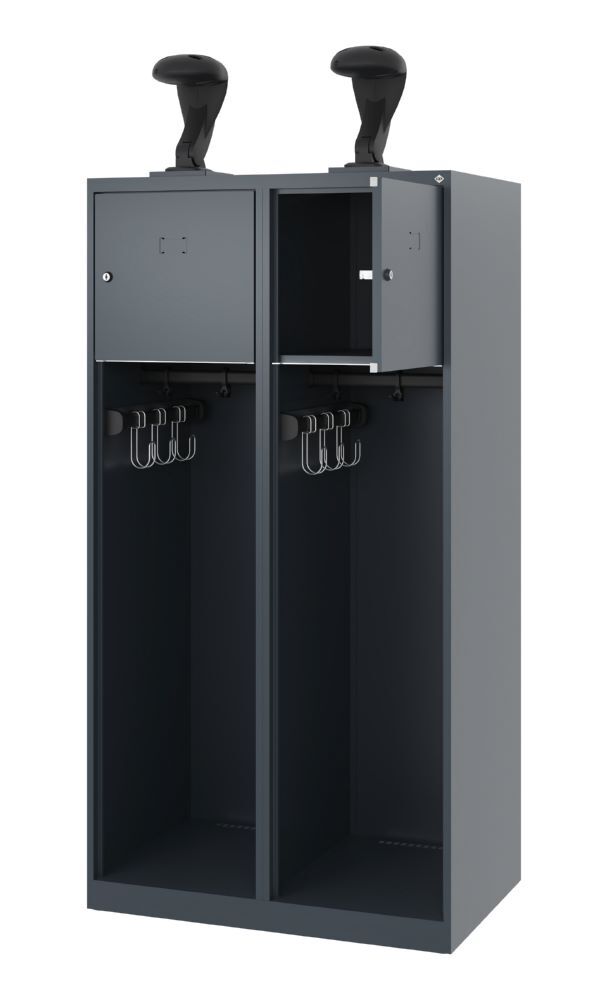C+P Feuerwehrspind Youngster 2 Abteile je 400 mm anthrazit 800 x 500 x 1530 mm Produktbild C+P Feuerwehrspind Youngster 2 Abteile je 400 mm anthrazit 800 x 500 x 1530 mm bild 2