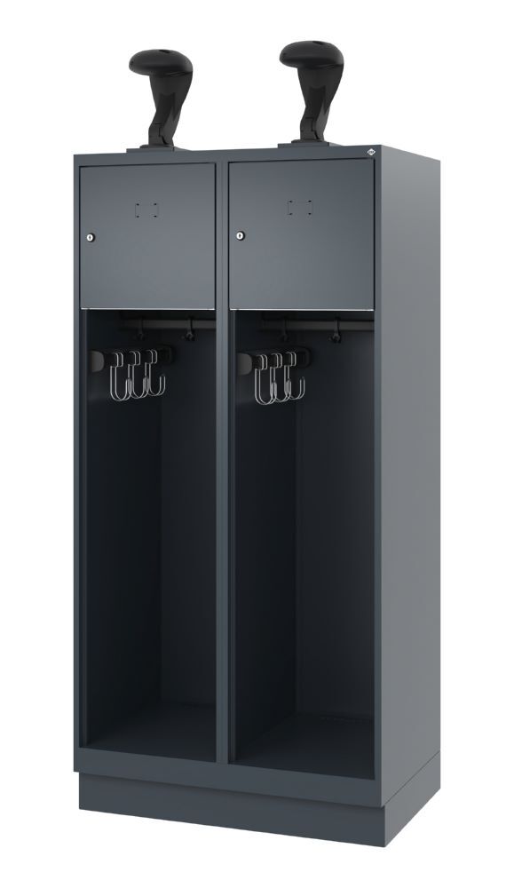 C+P Feuerwehrspind Evolo Youngster 2 Abteile anthrazit 800 x 500 x 1530 mm Produktbild C+P Feuerwehrspind Evolo Youngster 2 Abteile anthrazit 800 x 500 x 1530 mm bild 1