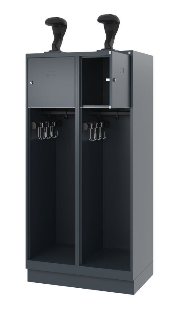 C+P Feuerwehrspind Evolo Youngster 2 Abteile anthrazit 800 x 500 x 1530 mm Produktbild C+P Feuerwehrspind Evolo Youngster 2 Abteile anthrazit 800 x 500 x 1530 mm bild 2