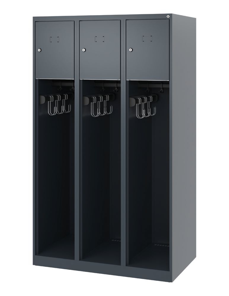 C+P Feuerwehrspind Modell Youngster 3 offene Abteile anthrazit 900 x 500 x 1530 mm Produktbild C+P Feuerwehrspind Modell Youngster 3 offene Abteile anthrazit 900 x 500 x 1530 mm bild 1