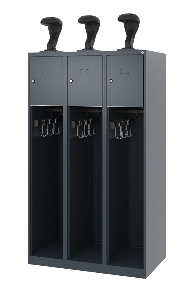 C+P Feuerwehrspind Youngster 3 Abteilemit Helmhalter anthrazit 900 x 500 x 1530 mm Produktbild C+P Feuerwehrspind Youngster 3 Abteilemit Helmhalter anthrazit 900 x 500 x 1530 mm bild 1