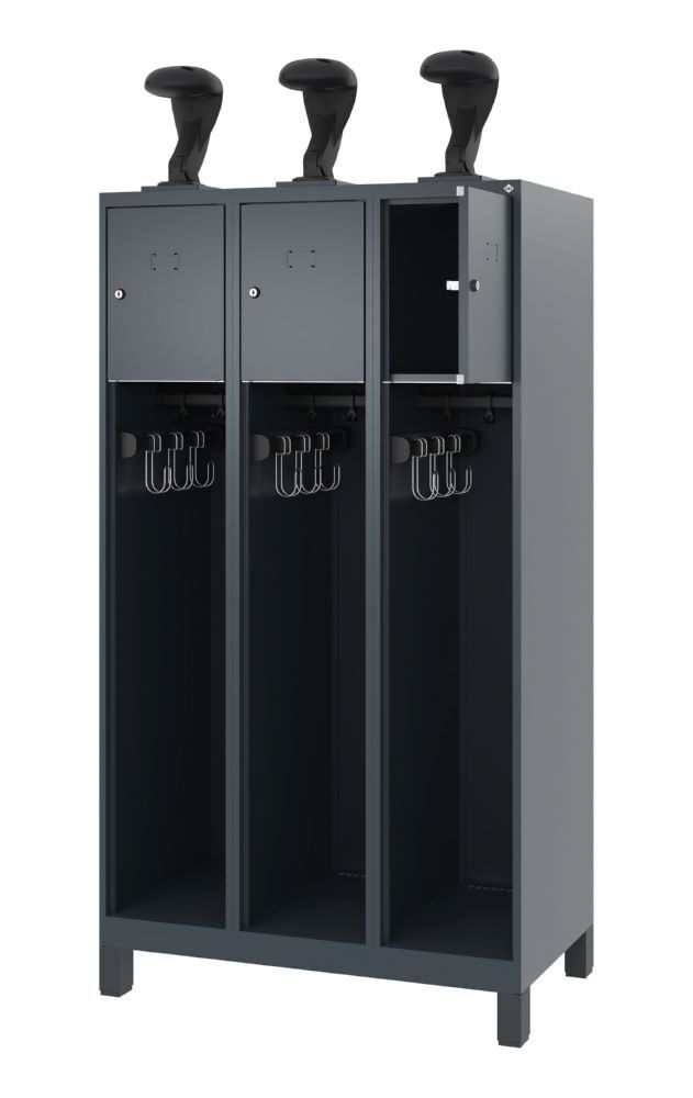 C+P Feuerwehrspind Evolo Youngster 3 Wertfschtüren anthrazit 900 x 500 x 1530 mm Produktbild C+P Feuerwehrspind Evolo Youngster 3 Wertfschtüren anthrazit 900 x 500 x 1530 mm bild 2