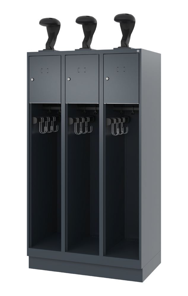 C+P Feuerwehrspind Evolo Youngster 3 Werfächer anthrazit 900 x 500 x 1530 mm Produktbild C+P Feuerwehrspind Evolo Youngster 3 Werfächer anthrazit 900 x 500 x 1530 mm