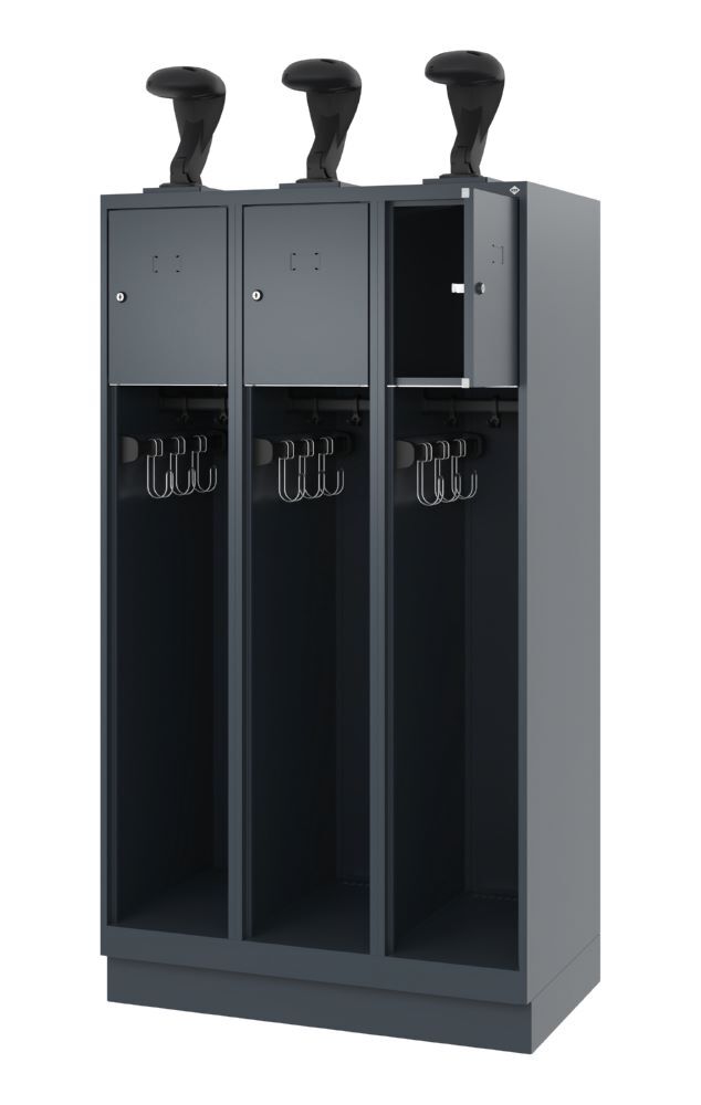 C+P Feuerwehrspind Evolo Youngster 3 Werfächer anthrazit 900 x 500 x 1530 mm Produktbild C+P Feuerwehrspind Evolo Youngster 3 Werfächer anthrazit 900 x 500 x 1530 mm bild 2