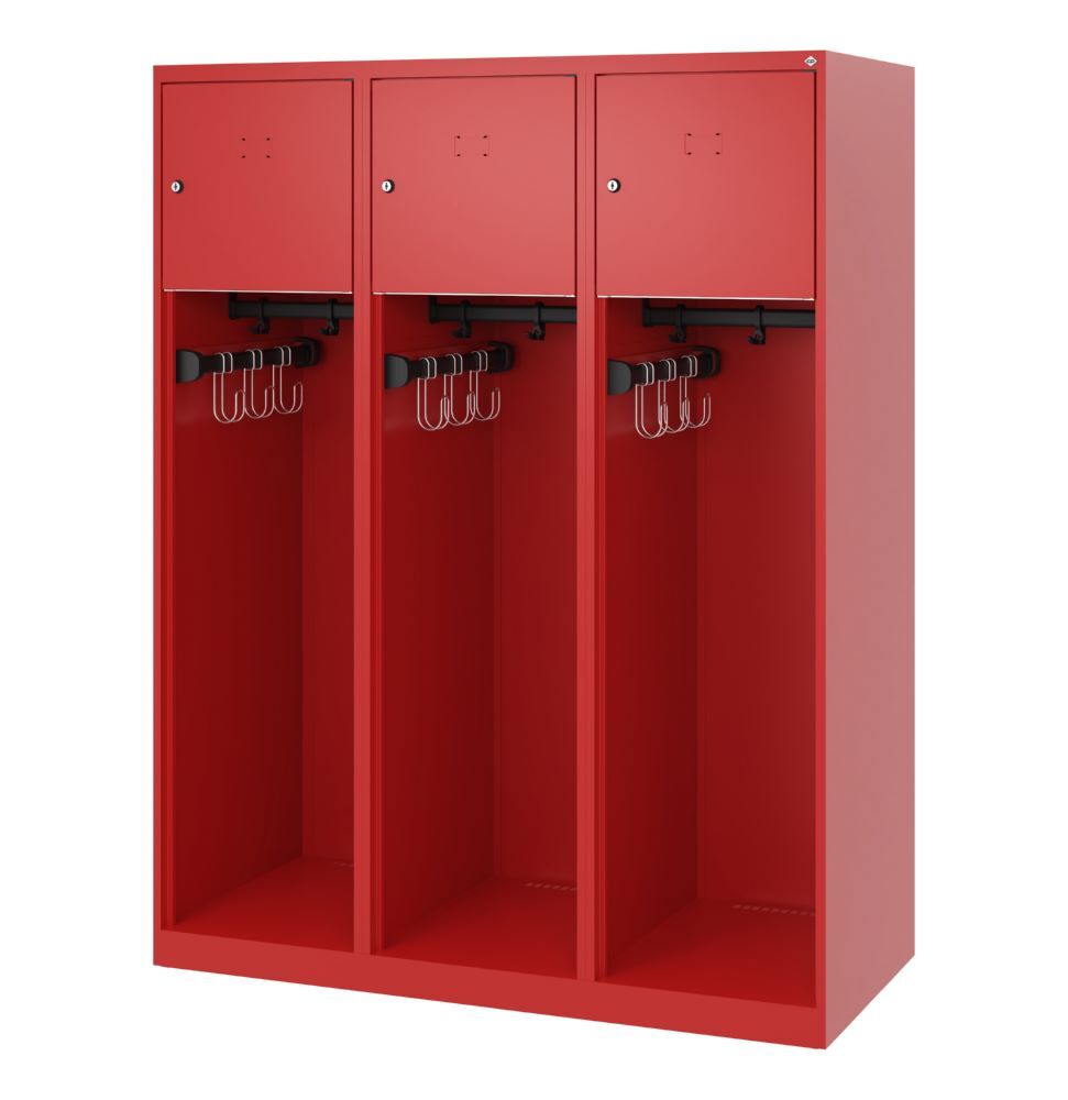 C+P Feuerwehrspind Youngster 3 Abteile in feuerrot 1200 x 500 x 1530 mm Produktbild C+P Feuerwehrspind Youngster 3 Abteile in feuerrot 1200 x 500 x 1530 mm