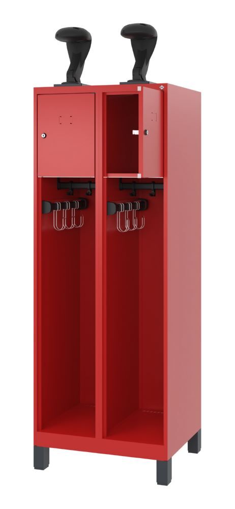 C+P Feuerwehrspind Youngster mit Multifunktionsleiste feuerrot 600 x 500 x 1530 mm Produktbild C+P Feuerwehrspind Youngster mit Multifunktionsleiste feuerrot 600 x 500 x 1530 mm bild 2