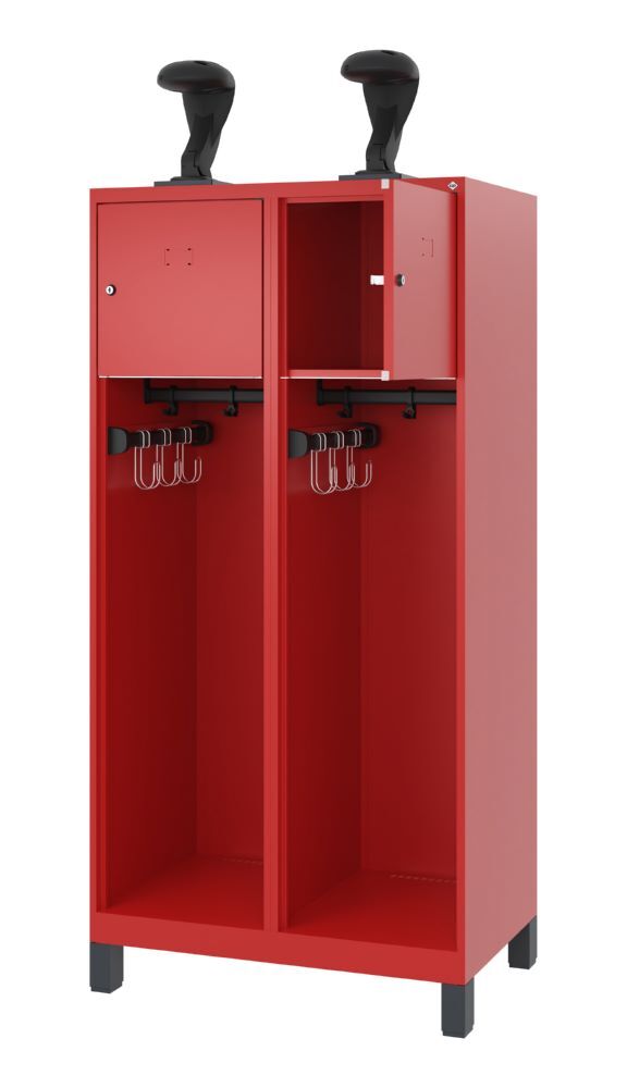 C+P Feuerwehrspind Youngster 2 Abteile je 400 mm feuerrot 800 x 500 x 1530 mm Produktbild C+P Feuerwehrspind Youngster 2 Abteile je 400 mm feuerrot 800 x 500 x 1530 mm bild 2