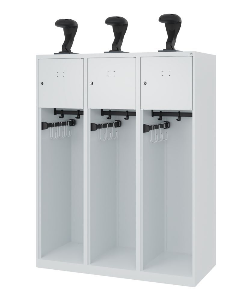 C+P Feuerwehrspind Youngster 3 Wertfächer lichtgrau 1200 x 500 x 1530 mm Produktbild C+P Feuerwehrspind Youngster 3 Wertfächer lichtgrau 1200 x 500 x 1530 mm