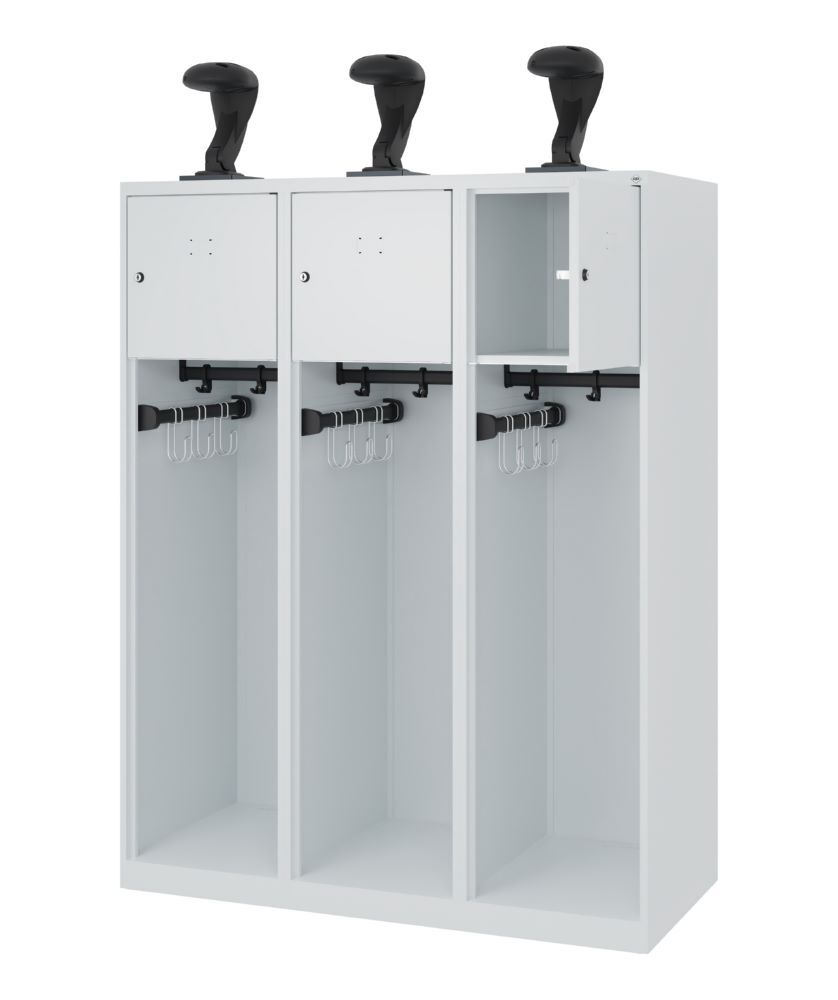 C+P Feuerwehrspind Youngster 3 Wertfächer lichtgrau 1200 x 500 x 1530 mm Produktbild C+P Feuerwehrspind Youngster 3 Wertfächer lichtgrau 1200 x 500 x 1530 mm bild 2