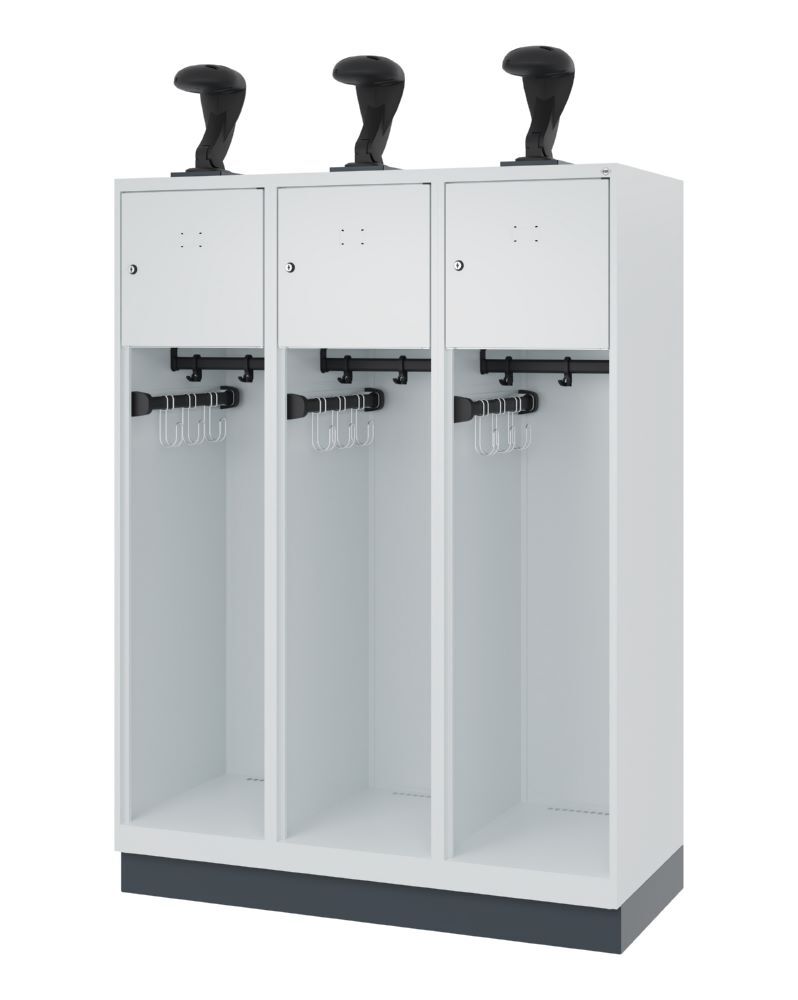 C+P Feuerwehrspind Youngster 3 offene Abteile lichtgrau 1200 x 500 x 1530 mm Produktbild C+P Feuerwehrspind Youngster 3 offene Abteile lichtgrau 1200 x 500 x 1530 mm