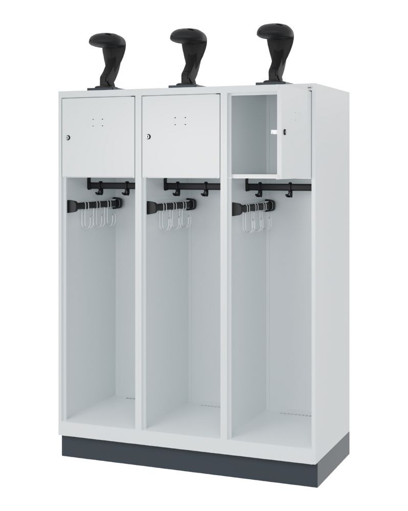 C+P Feuerwehrspind Youngster 3 offene Abteile lichtgrau 1200 x 500 x 1530 mm Produktbild C+P Feuerwehrspind Youngster 3 offene Abteile lichtgrau 1200 x 500 x 1530 mm bild 2