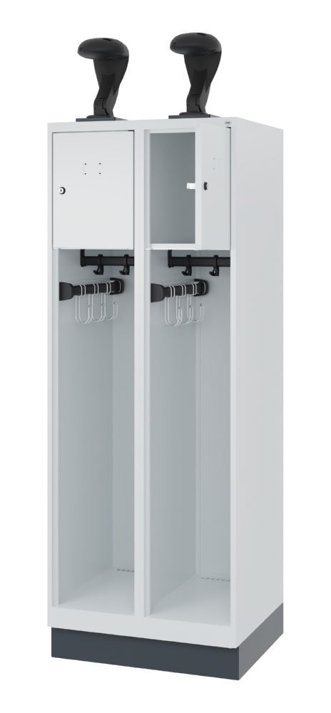 C+P Feuerwehrspind Evolol Youngster 2 Abteile lichtgrau 600 x 500 x 1530 mm Produktbild C+P Feuerwehrspind Evolol Youngster 2 Abteile lichtgrau 600 x 500 x 1530 mm bild 2