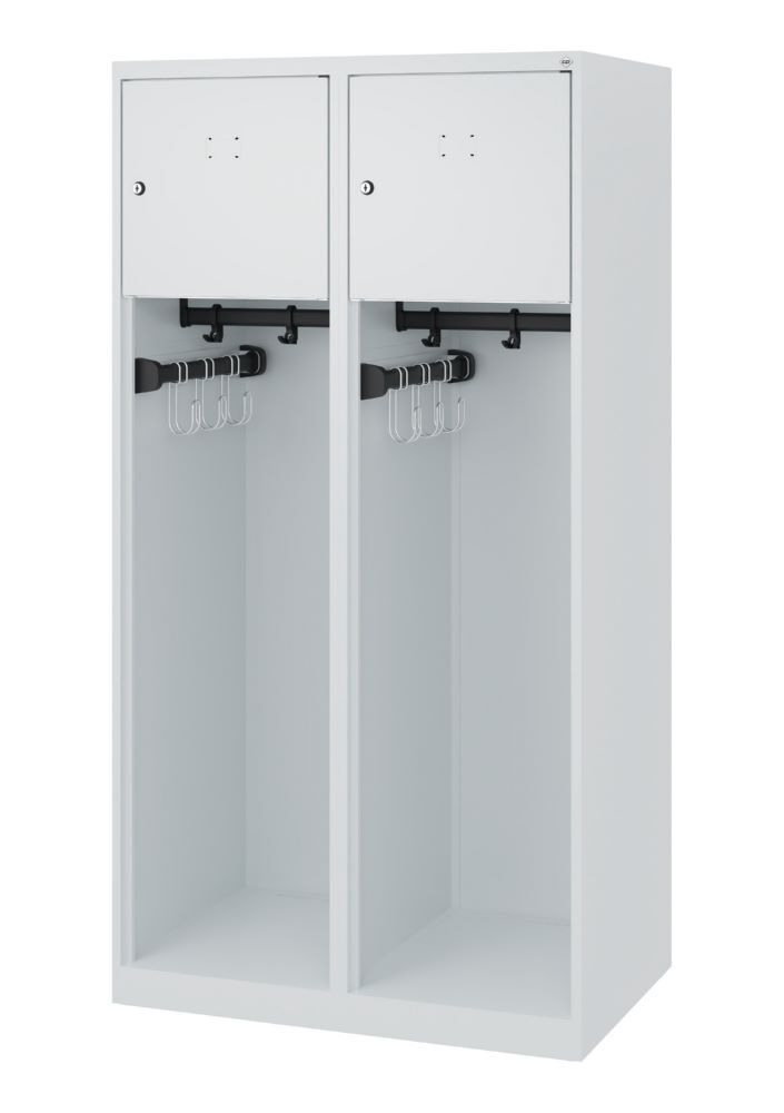 C+P Feuerwehrspind Youngster je 1 Ablageboden 1 Stange grau 800 x 500 x 1530 mm Produktbild C+P Feuerwehrspind Youngster je 1 Ablageboden 1 Stange grau 800 x 500 x 1530 mm