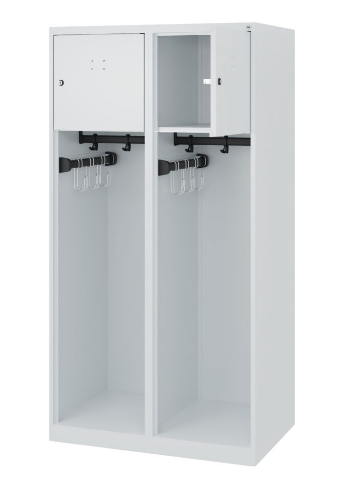 C+P Feuerwehrspind Youngster je 1 Ablageboden 1 Stange grau 800 x 500 x 1530 mm Produktbild C+P Feuerwehrspind Youngster je 1 Ablageboden 1 Stange grau 800 x 500 x 1530 mm bild 2