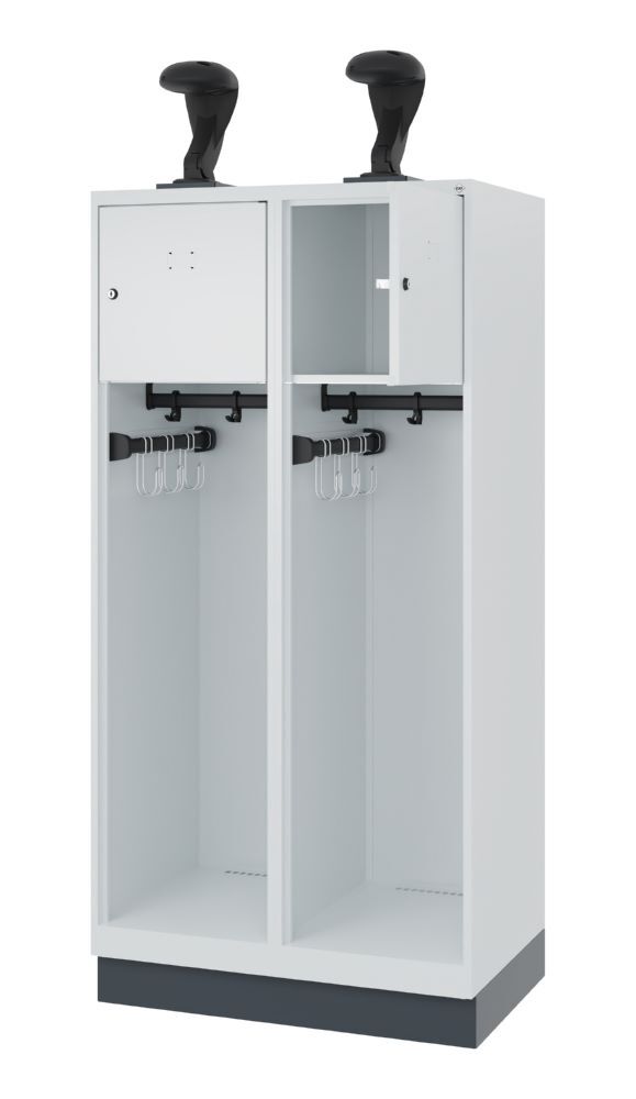 C+P Feuerwehrspind Evolo Youngster 2 Abteile hellgrau 800 x 500 x 1530 mm Produktbild C+P Feuerwehrspind Evolo Youngster 2 Abteile hellgrau 800 x 500 x 1530 mm bild 2