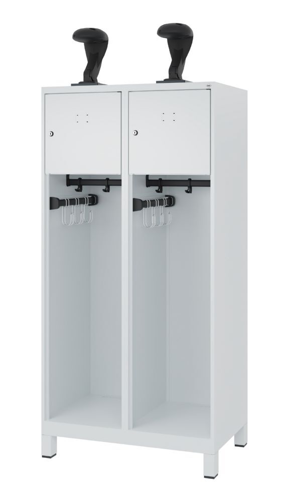 C+P Feuerwehrspind Youngster 2 Abteile je 400 mm lichtgrau 800 x 500 x 1530 mm Produktbild C+P Feuerwehrspind Youngster 2 Abteile je 400 mm lichtgrau 800 x 500 x 1530 mm