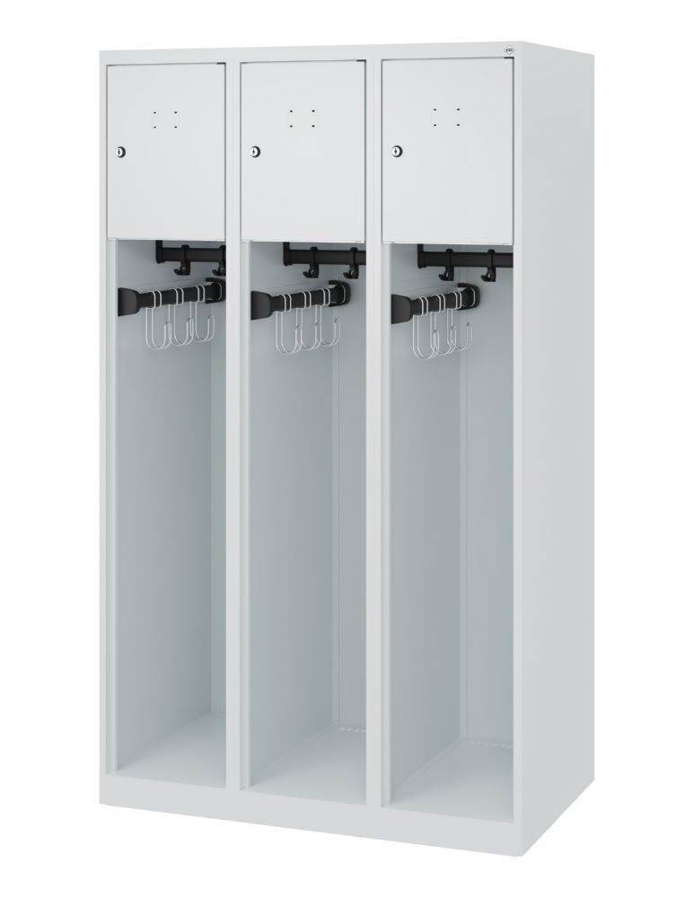 C+P Feuerwehrspind Modell Youngster 3 offene Abteile lichtgrau 900 x 500 x 1530 mm Produktbild C+P Feuerwehrspind Modell Youngster 3 offene Abteile lichtgrau 900 x 500 x 1530 mm bild 1