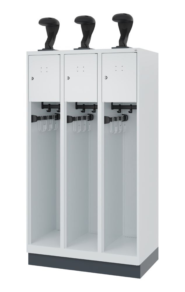 C+P Feuerwehrspind Evolo Youngster 3 Wertfächer lichtgrau 900 x 500 x 1530 mm Produktbild C+P Feuerwehrspind Evolo Youngster 3 Wertfächer lichtgrau 900 x 500 x 1530 mm