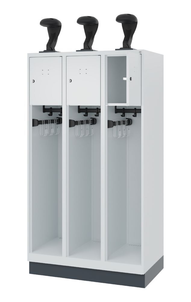 C+P Feuerwehrspind Evolo Youngster 3 Wertfächer lichtgrau 900 x 500 x 1530 mm Produktbild C+P Feuerwehrspind Evolo Youngster 3 Wertfächer lichtgrau 900 x 500 x 1530 mm bild 2
