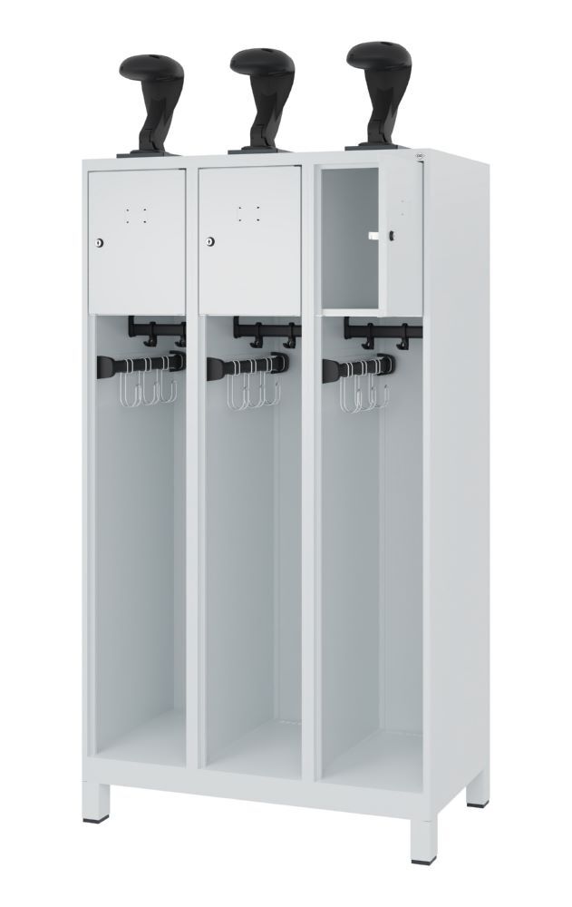 C+P Feuerwehrspind Evolo Youngster 3 Wertfächer lichtgrau 900 x 500 x 1530 mm Produktbild C+P Feuerwehrspind Evolo Youngster 3 Wertfächer lichtgrau 900 x 500 x 1530 mm bild 2