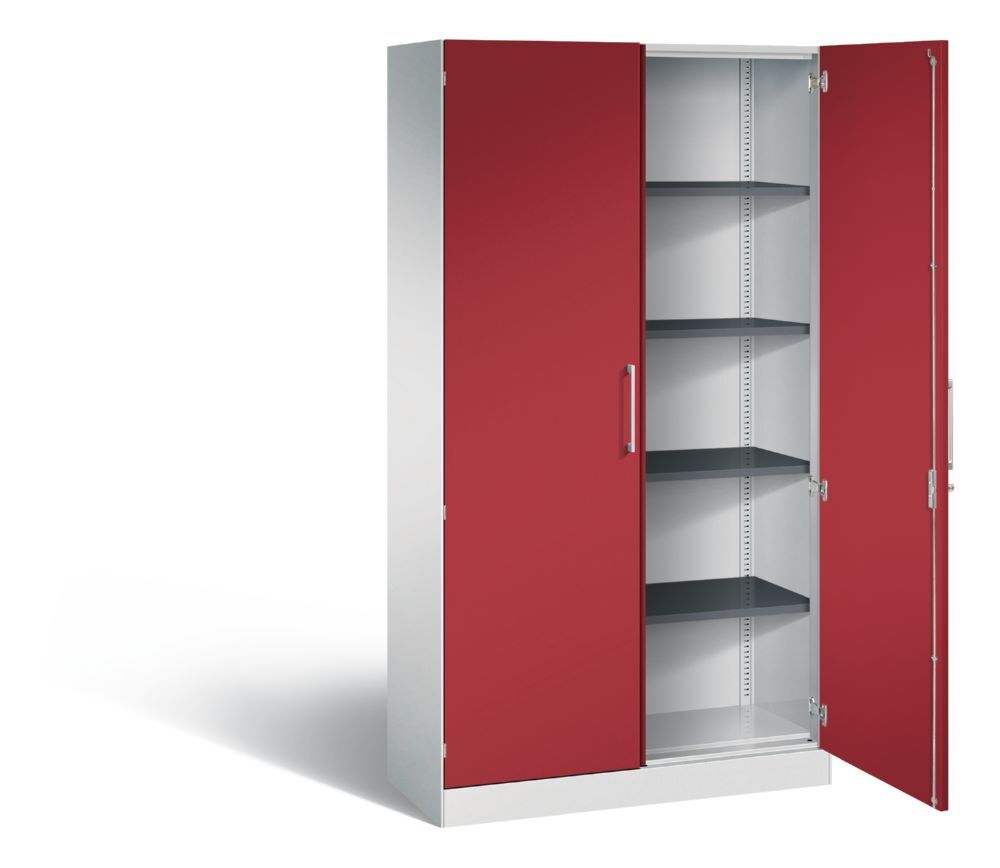 C+P Stahl Flügeltürenschrank mit Bügelgriffen Asisto rubinrot 1000 x 435 x 1980 mm Produktbild C+P Stahl Flügeltürenschrank mit Bügelgriffen Asisto rubinrot 1000 x 435 x 1980 mm bild 2
