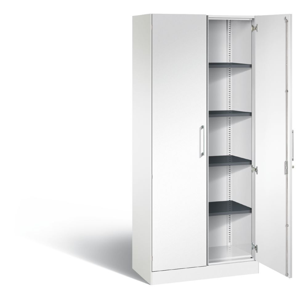 C+P Flügeltürenschrank aus Stahl Asisto 4 Böden weiß 800 x 435 x 1980 mm Produktbild C+P Flügeltürenschrank aus Stahl Asisto 4 Böden weiß 800 x 435 x 1980 mm bild 2