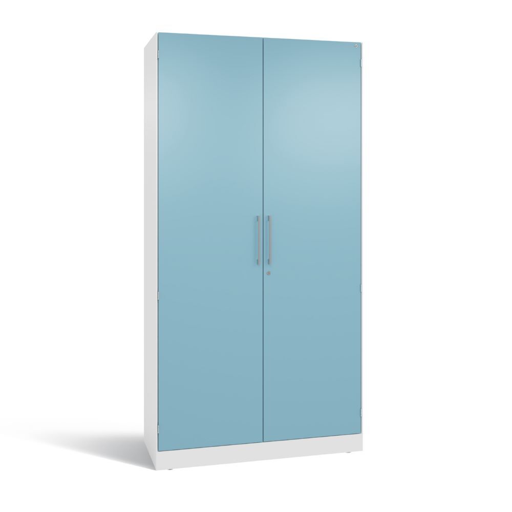 C+P Flügeltürenschrank mit Stahltüren Asisto horizontblau 1000 x 435 x 1980 mm Produktbild C+P Flügeltürenschrank mit Stahltüren Asisto horizontblau 1000 x 435 x 1980 mm
