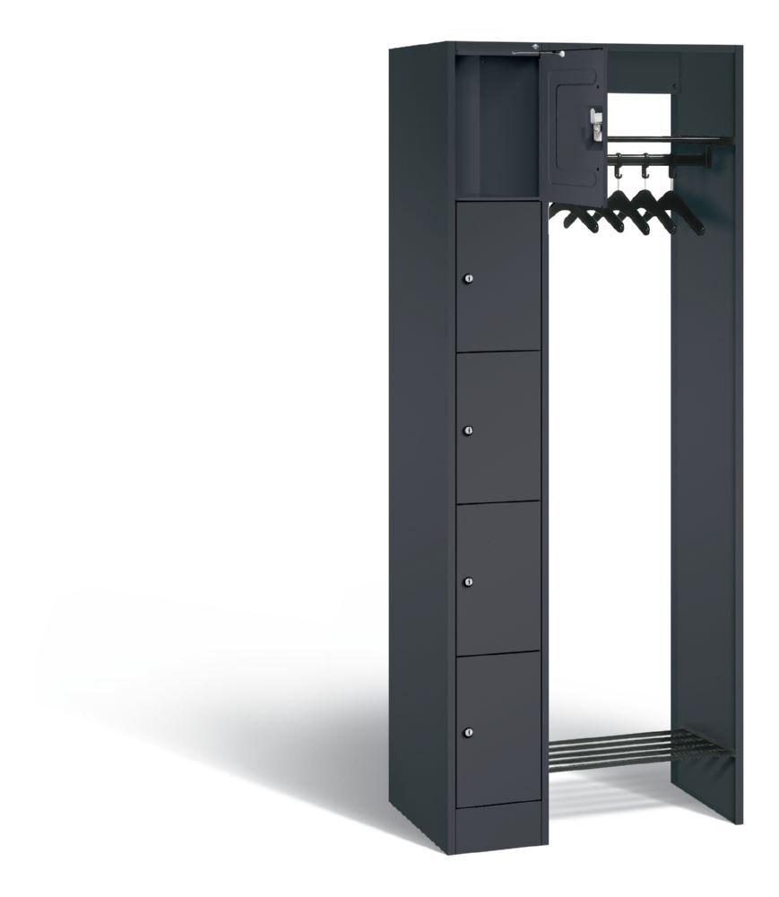 C+P Garderobe Serie 8070 inklusive Kleiderbügel anthrazit 740 x 480 x 1950 mm Produktbild C+P Garderobe Serie 8070 inklusive Kleiderbügel anthrazit 740 x 480 x 1950 mm bild 2