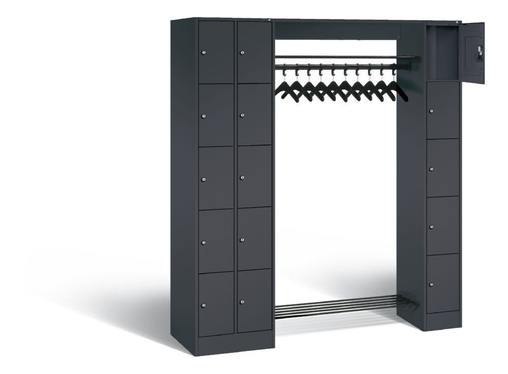 C+P Garderobefächerschrank Serie 8070 H 1950 x B 2100 x T 480 mm anthrazit Produktbild C+P Garderobefächerschrank Serie 8070 H 1950 x B 2100 x T 480 mm anthrazit bild 2