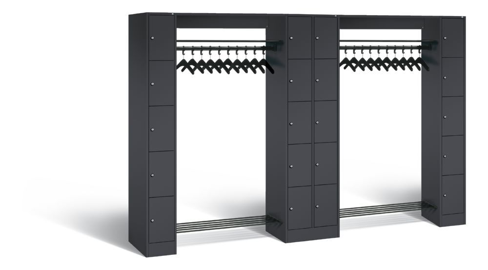 C+P Garderobefächerschrank Serie 8070 1950 x 2840 x 480 mm anthrazit Produktbild C+P Garderobefächerschrank Serie 8070 1950 x 2840 x 480 mm anthrazit