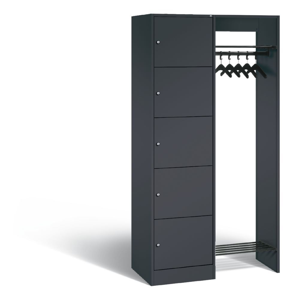C+P Garderobe Serie 8070 1 Fächerschrank anthrazit 960 x 480 x 1950 mm Produktbild C+P Garderobe Serie 8070 1 Fächerschrank anthrazit 960 x 480 x 1950 mm