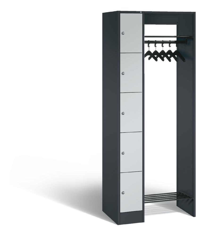 C+P Garderobe Serie 8070 inklusive Kleiderbügel anthrazitgrau 740 x 480 x 1950 mm Produktbild C+P Garderobe Serie 8070 inklusive Kleiderbügel anthrazitgrau 740 x 480 x 1950 mm