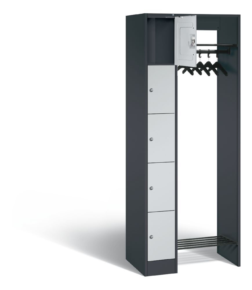 C+P Garderobe Serie 8070 inklusive Kleiderbügel anthrazitgrau 740 x 480 x 1950 mm Produktbild C+P Garderobe Serie 8070 inklusive Kleiderbügel anthrazitgrau 740 x 480 x 1950 mm bild 2