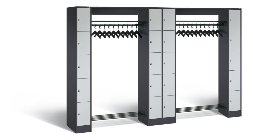C+P Garderobefächerschrank Serie 8070 1950 x 2840 x 480 mm anthrazit lichtgrau Produktbild C+P Garderobefächerschrank Serie 8070 1950 x 2840 x 480 mm anthrazit lichtgrau